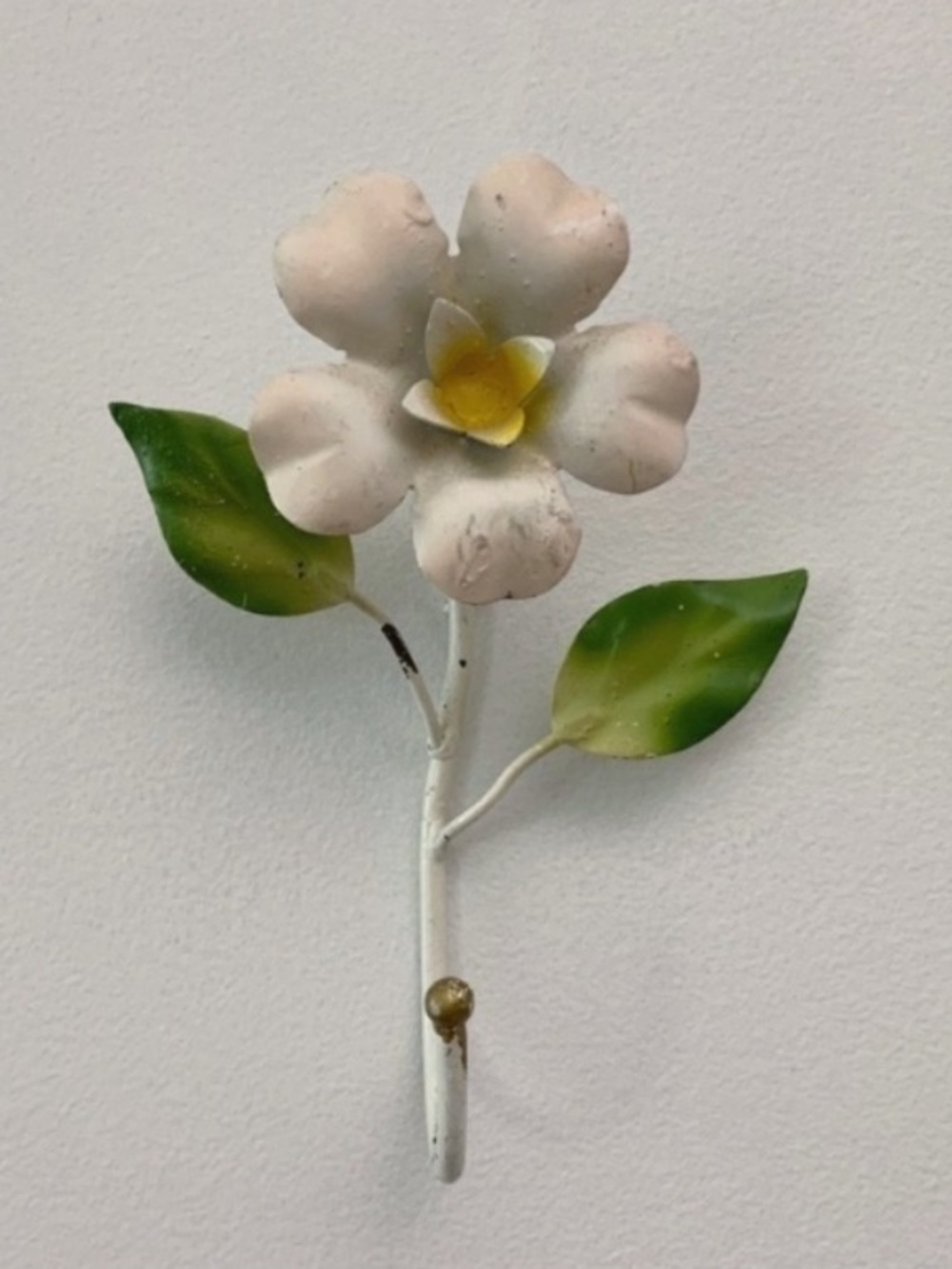 Vintage Italian Tole Flower Florentia Italy Toleware Florentine Wall Hanger Hook